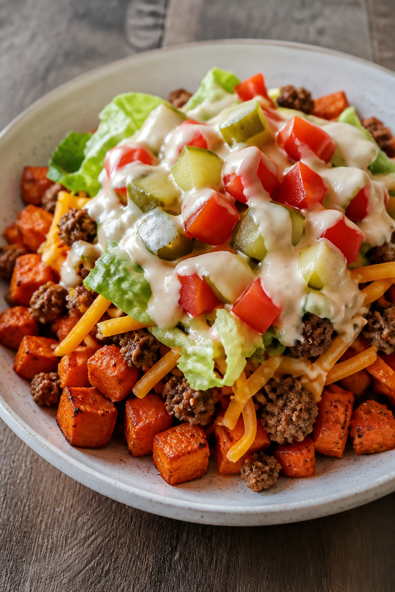 Sweet Potato Burger Bowl