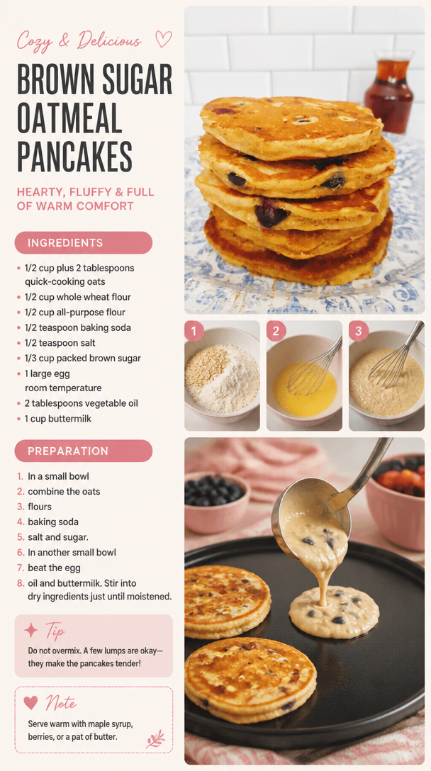 Brown Sugar Oatmeal Pancakes