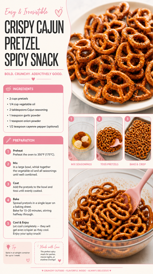 Crispy Cajun Pretzel Spicy Snack