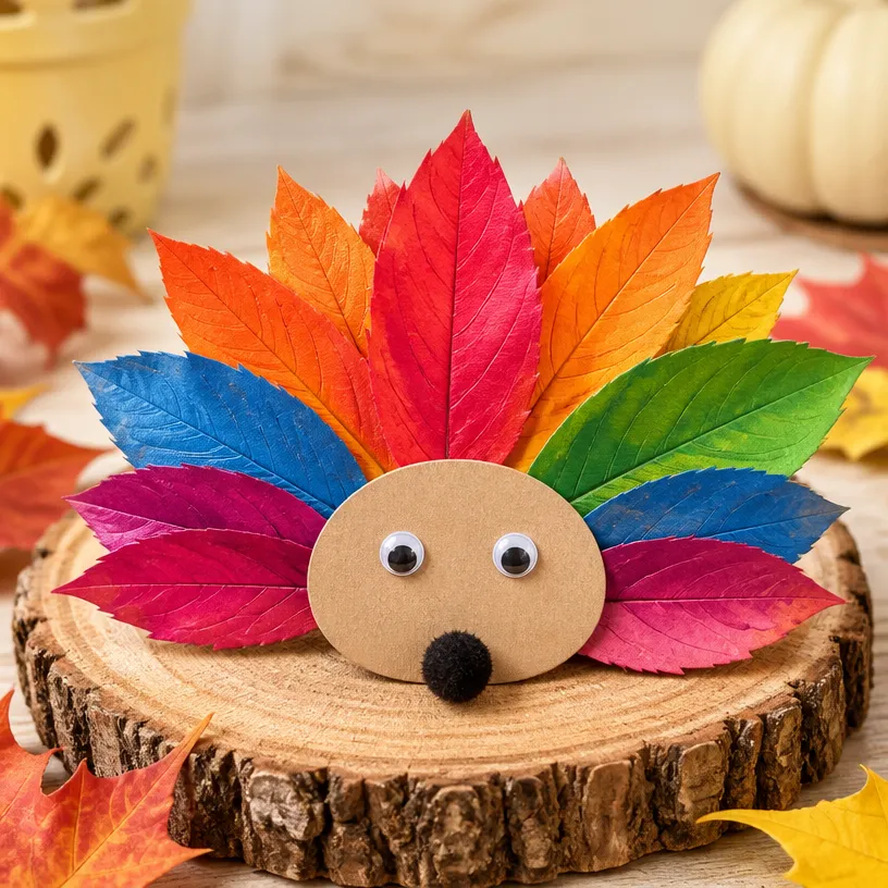 How to Make a Rainbow Leaf Hedgehog: DIY Craft Tutorial 22 DIY Rainbow Leaf Hedgehog Craft Tutorial