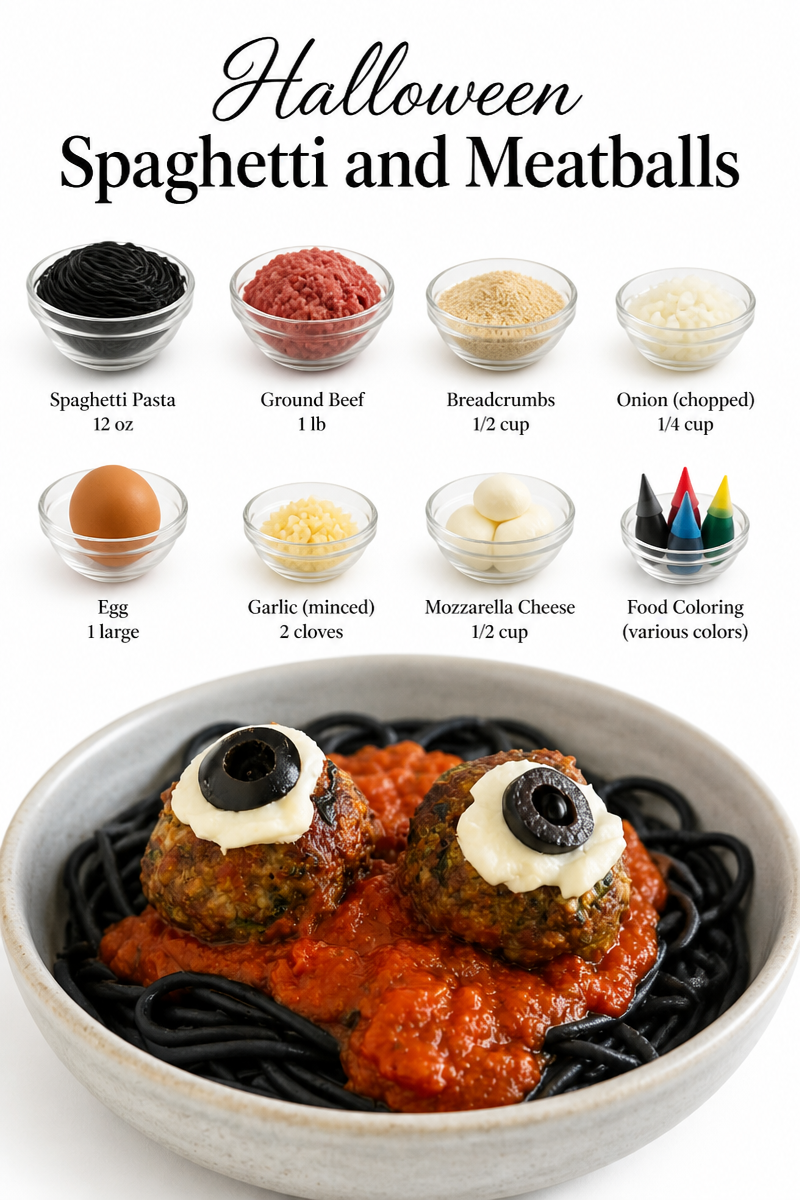 Halloween Spaghetti and Meatballs