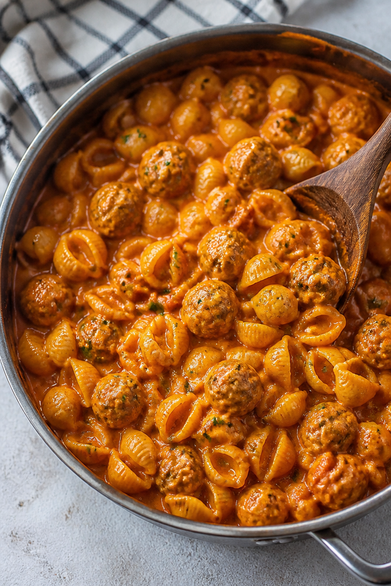 One Pot Meatball Pasta