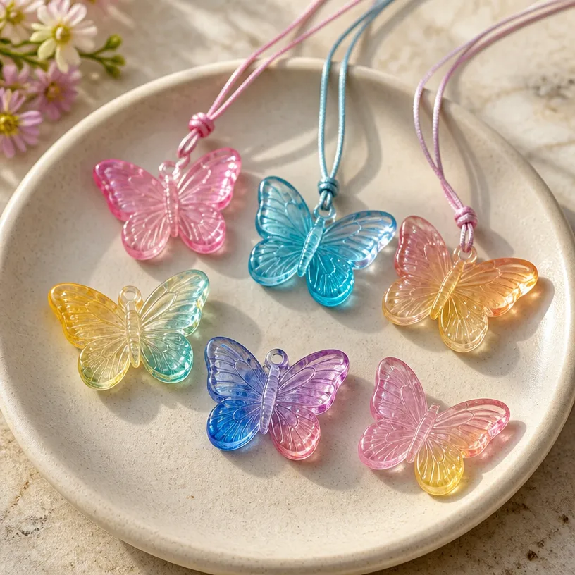 Glass Butterfly Charms Made with Cornstarch