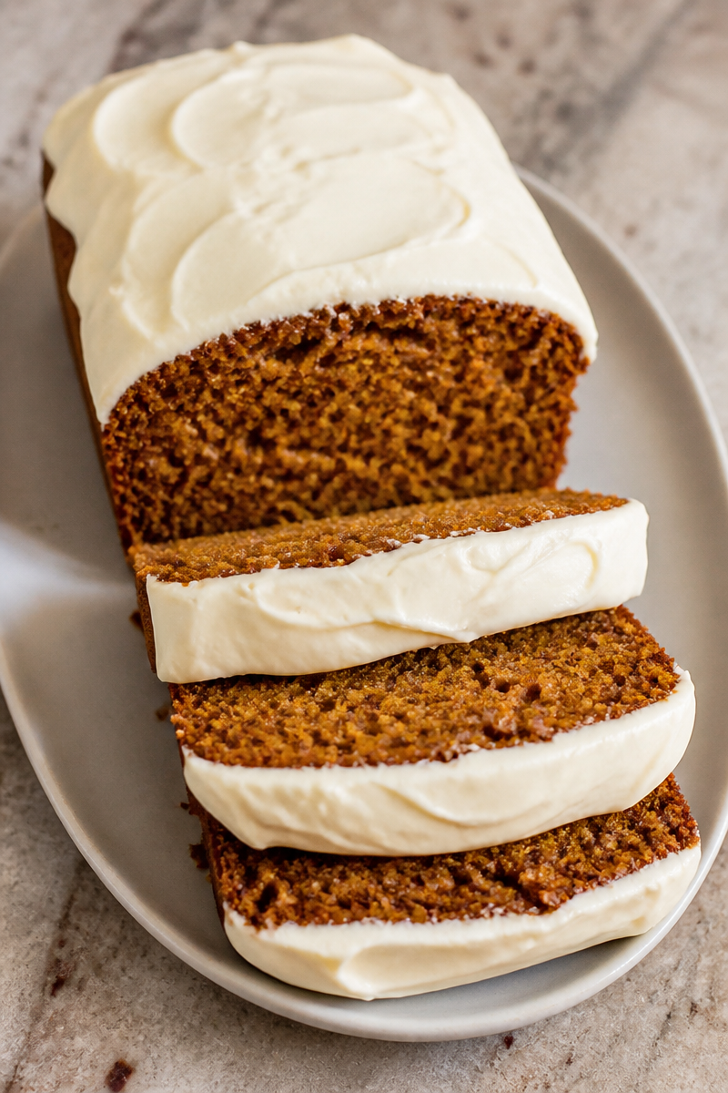 Pumpkin Bread with Cream Cheese Frosting
