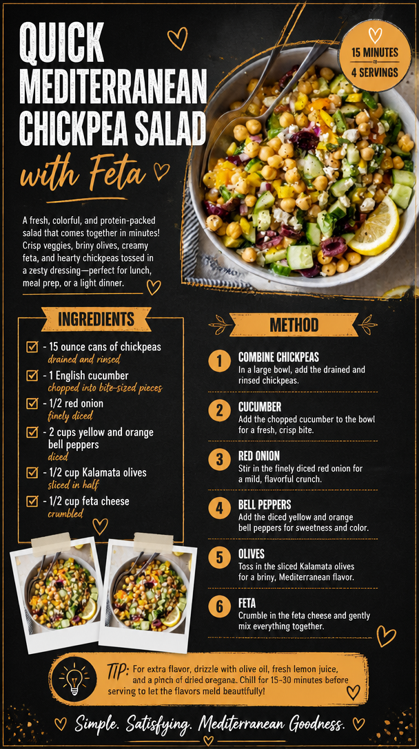 Quick Mediterranean Chickpea Salad with Feta