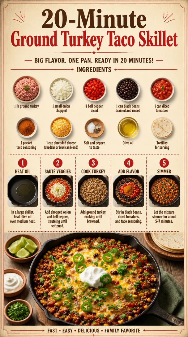 20-Minute Ground Turkey Taco Skillet
