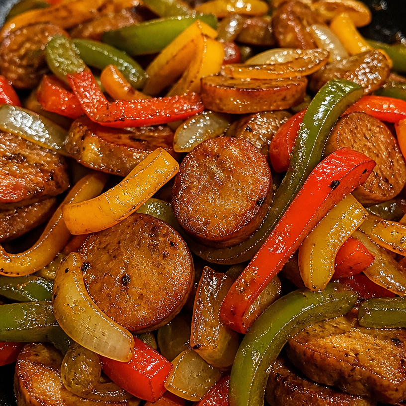 Vegan Sausage and Peppers