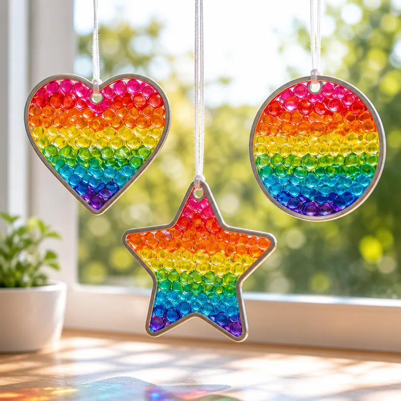 Create Rainbow Suncatchers Using a Melted Glass Technique 19 How to Make Rainbow Suncatchers with a Melted Glass Technique