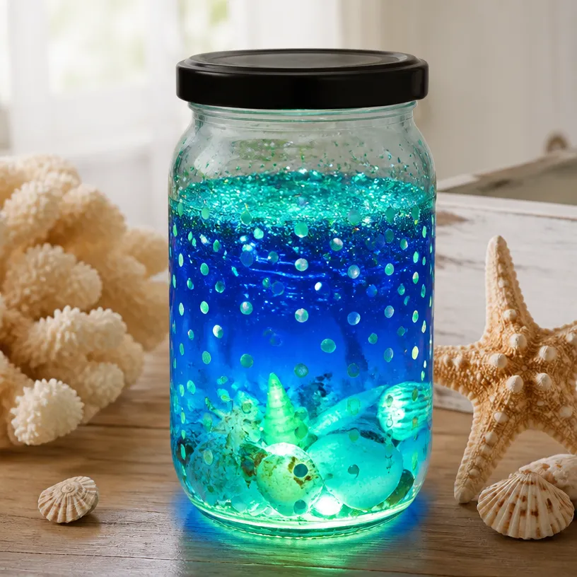 Mermaid Jar That Glows in the Dark - Ocean Decor