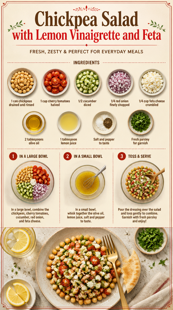 Chickpea Salad with Lemon Vinaigrette and Feta