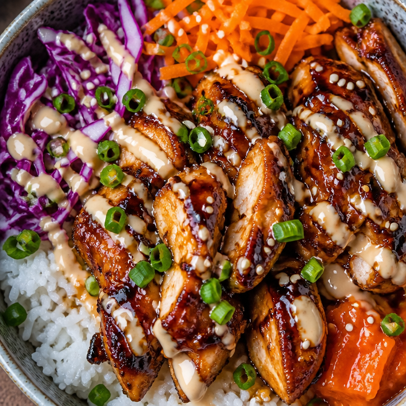 Easy Korean BBQ Chicken Rice Bowls