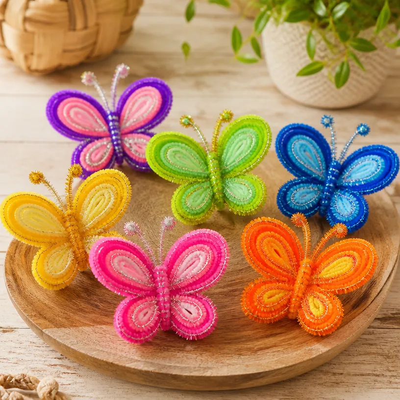 DIY Sparkling Pipe-Cleaner Butterflies Tutorial 22 How to Make Sparkling Pipe-Cleaner Butterflies