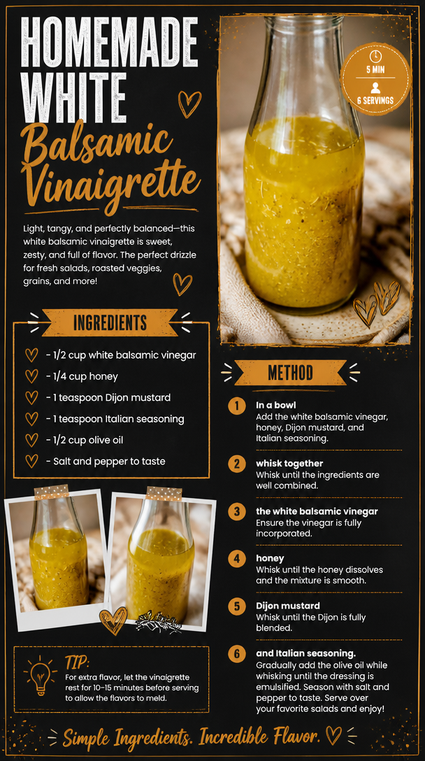 Homemade White Balsamic Vinaigrette