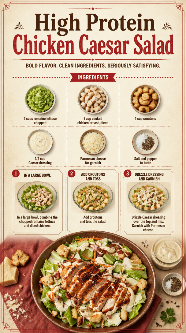 High Protein Chicken Caesar Salad