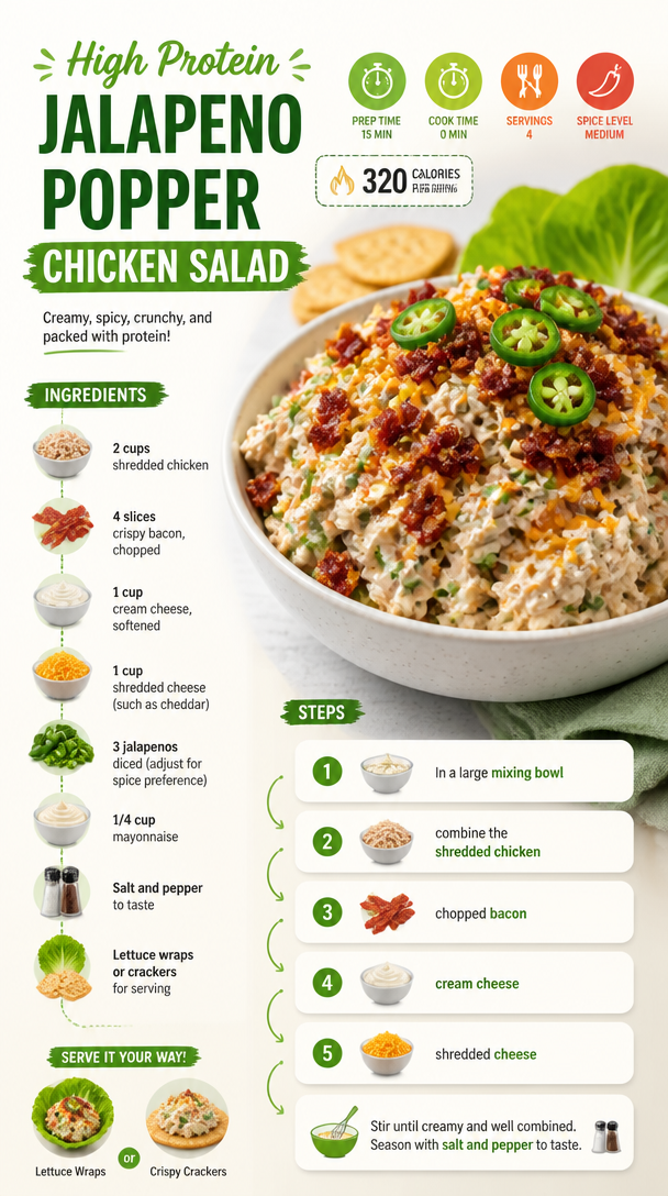 High Protein Jalapeno Popper Chicken Salad