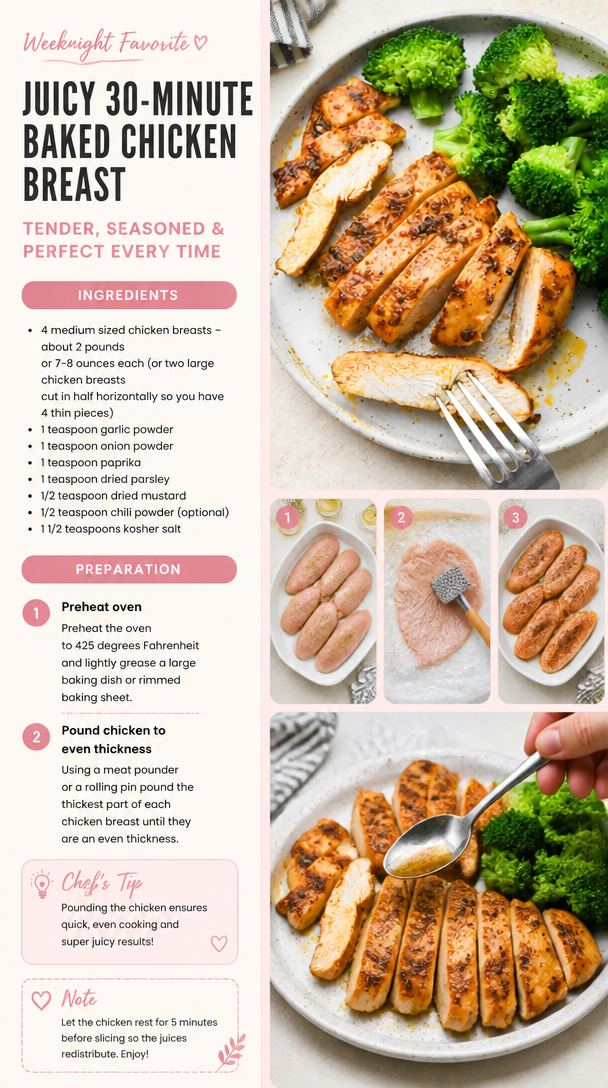 Juicy 30-Minute Baked Chicken Breast