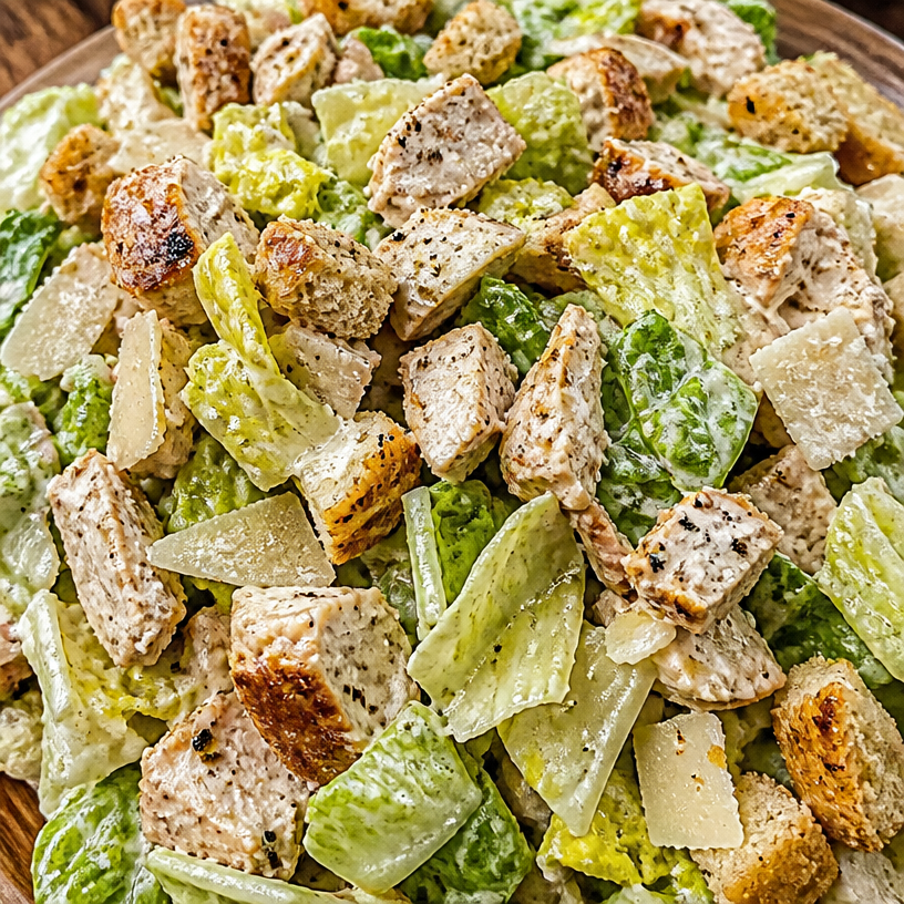 Chopped Chicken Caesar Salad with Greek Yogurt Dressing