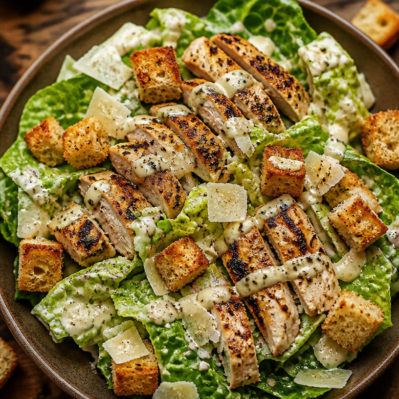 High Protein Chicken Caesar Salad