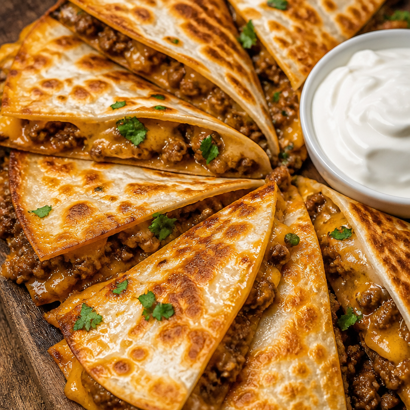 Easy Cheesy Ground Beef Quesadillas