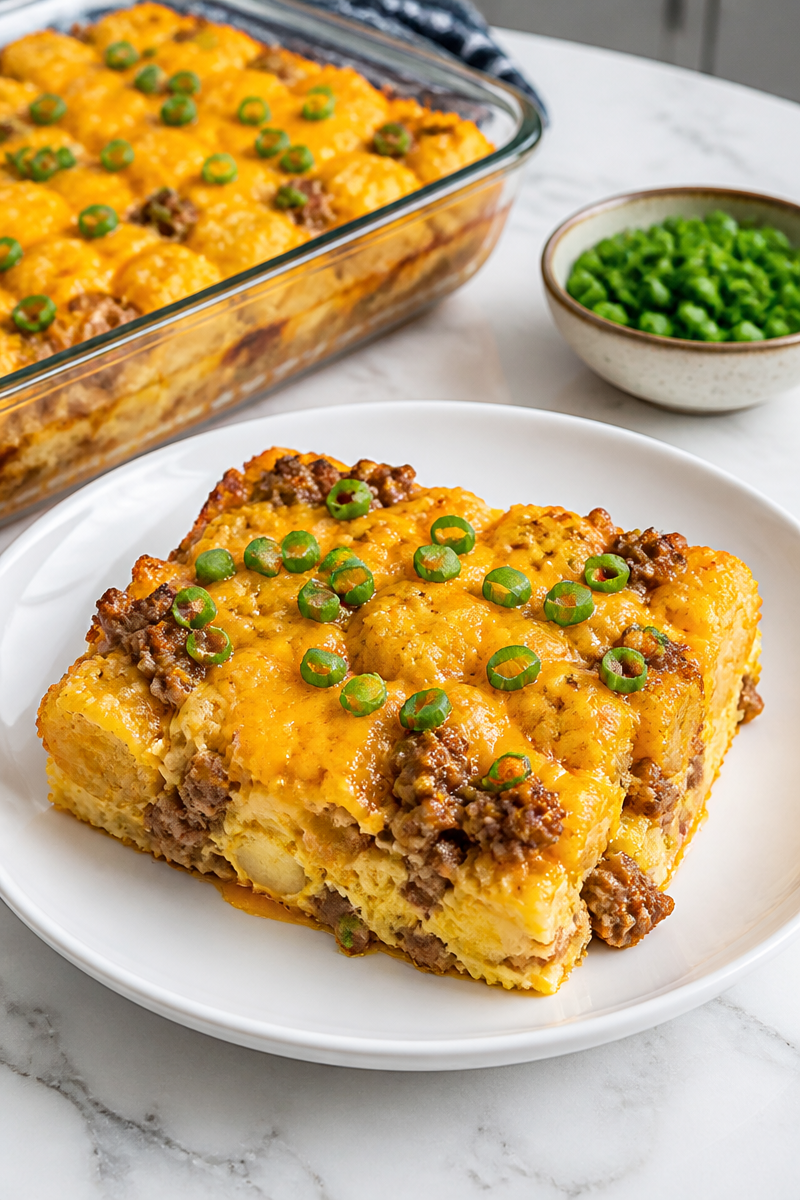 Cheesy Tater Tot Breakfast Casserole