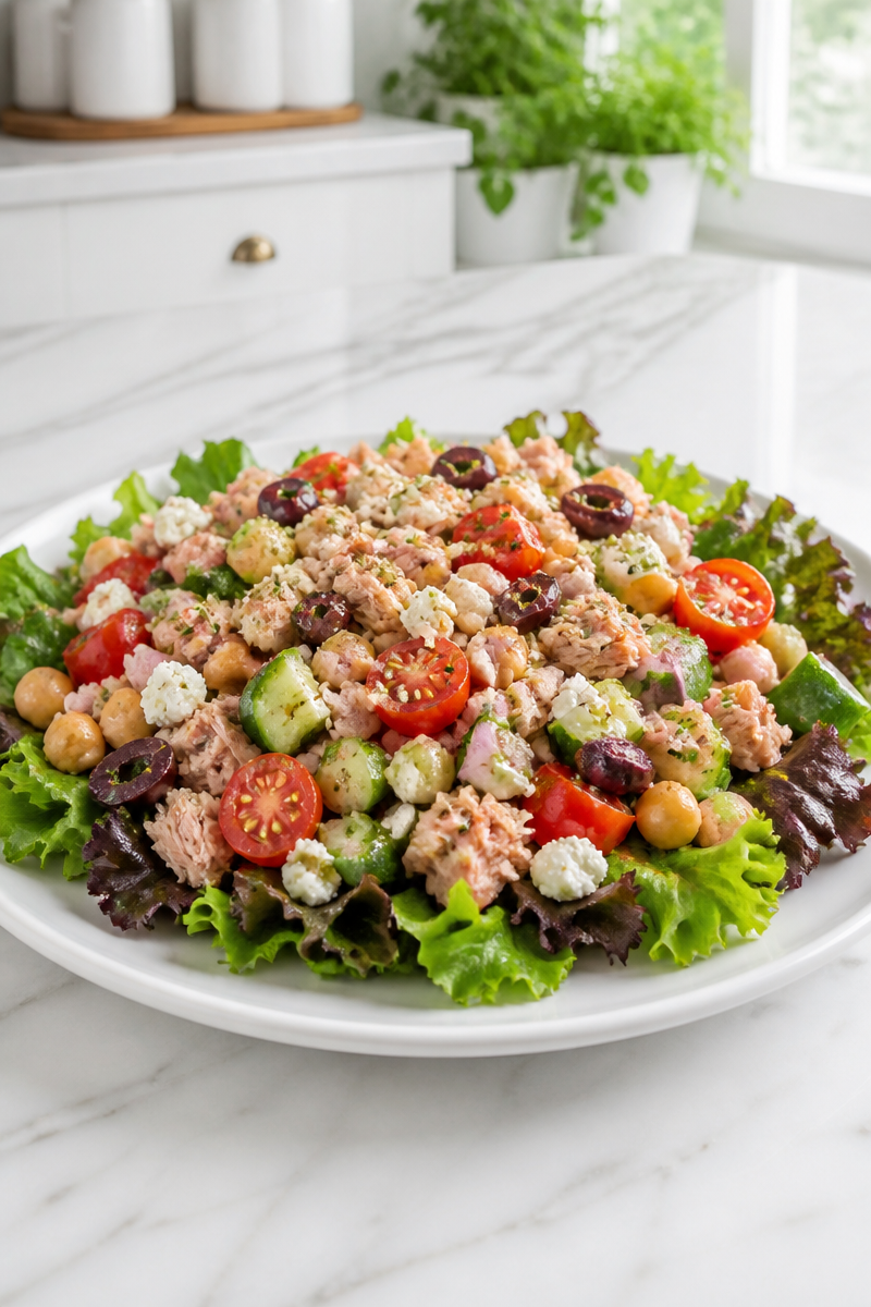 Easy Mediterranean Tuna Salad Bowl