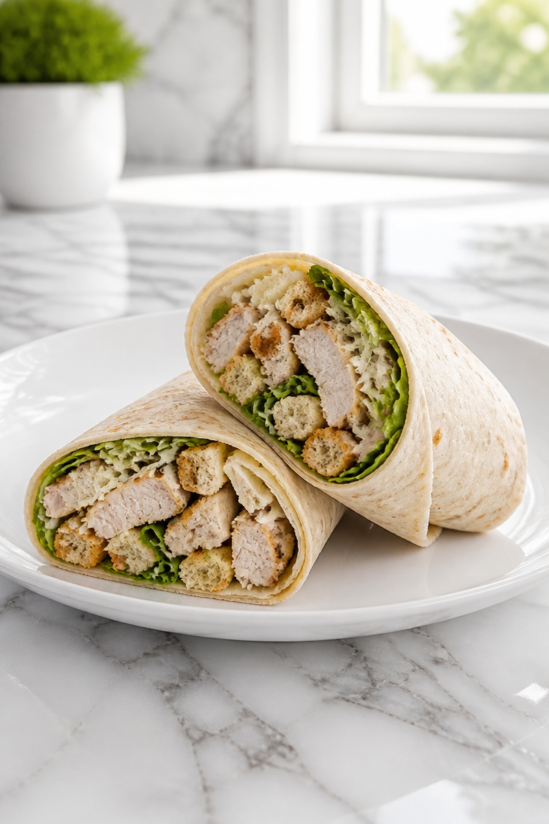 Quick Chicken Caesar Wrap Lunch