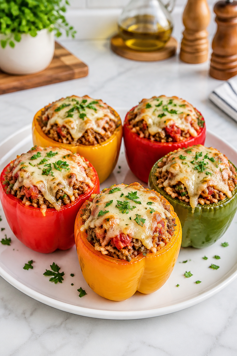 Classic Ground Beef Stuffed Peppers