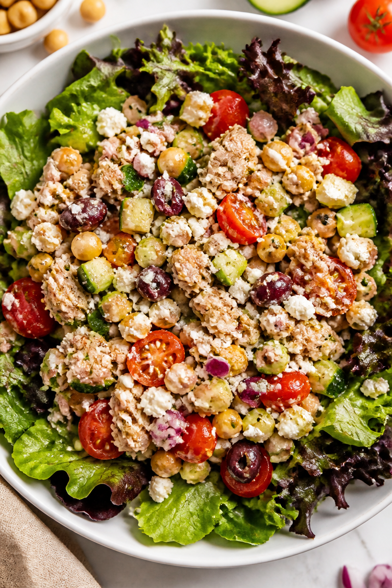 Easy Mediterranean Tuna Salad Bowl