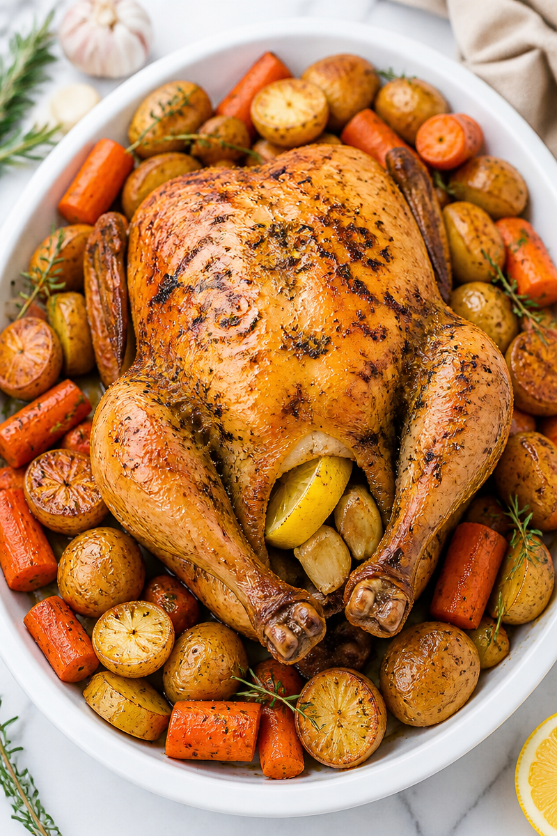 Classic Sunday Roast Chicken Dinner