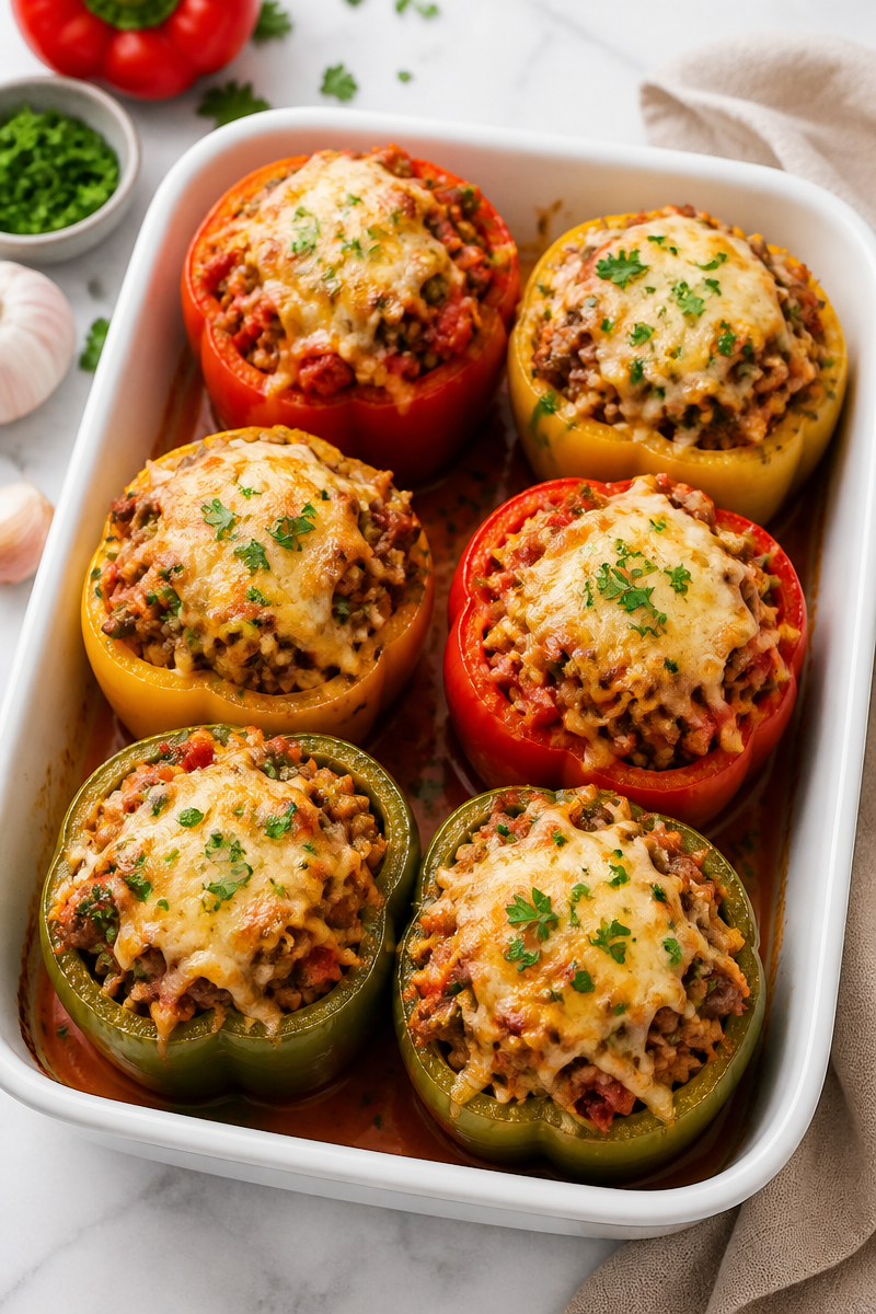 Classic Ground Beef Stuffed Peppers