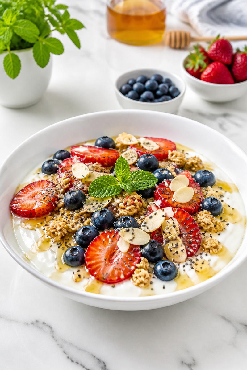 Greek Yogurt Breakfast Bowl with Berries