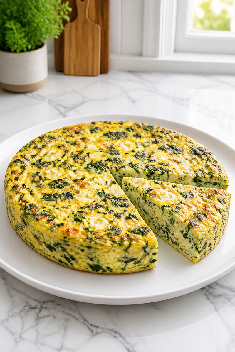 Crustless Spinach and Feta Quiche