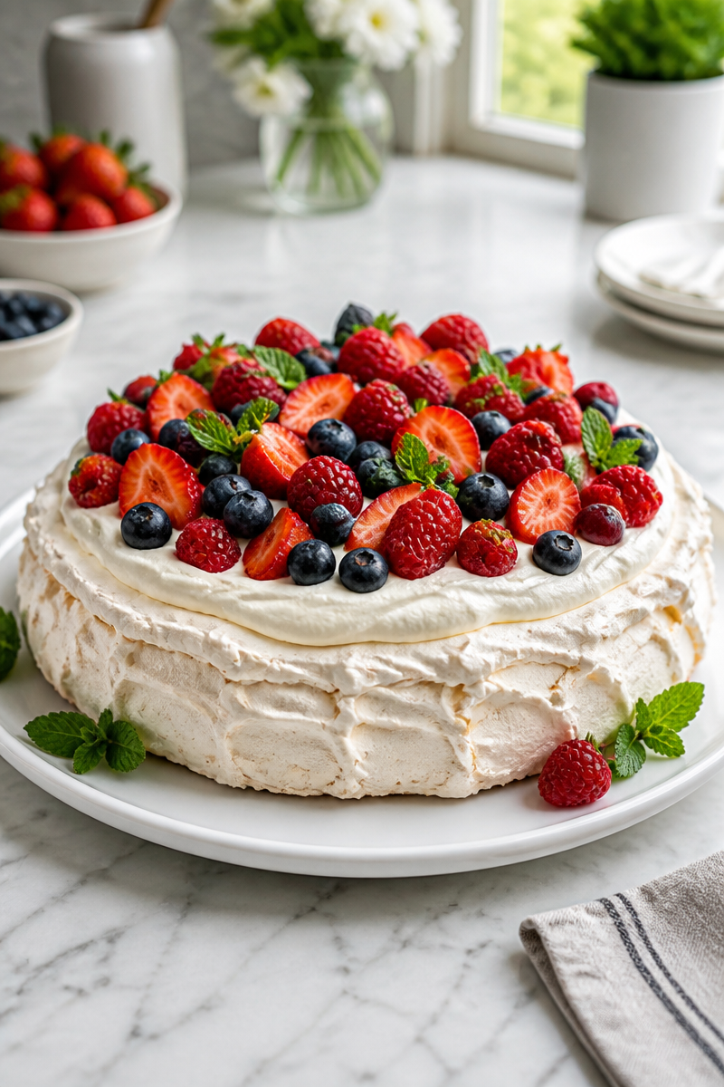 Classic Pavlova with Fresh Berries
