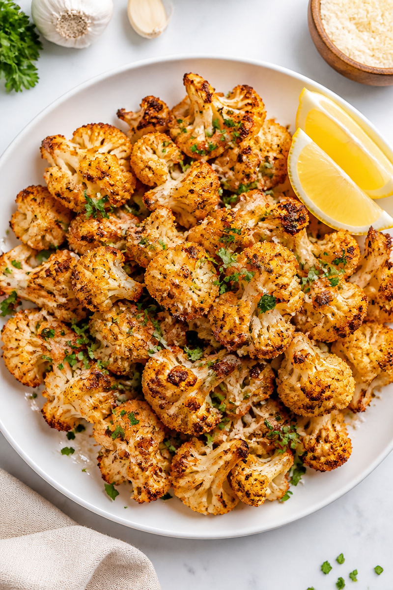 Crispy Roasted Cauliflower with Parmesan