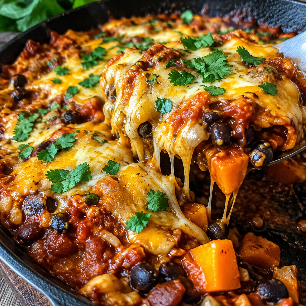 Butternut Squash & Black Bean Enchilada Skillet