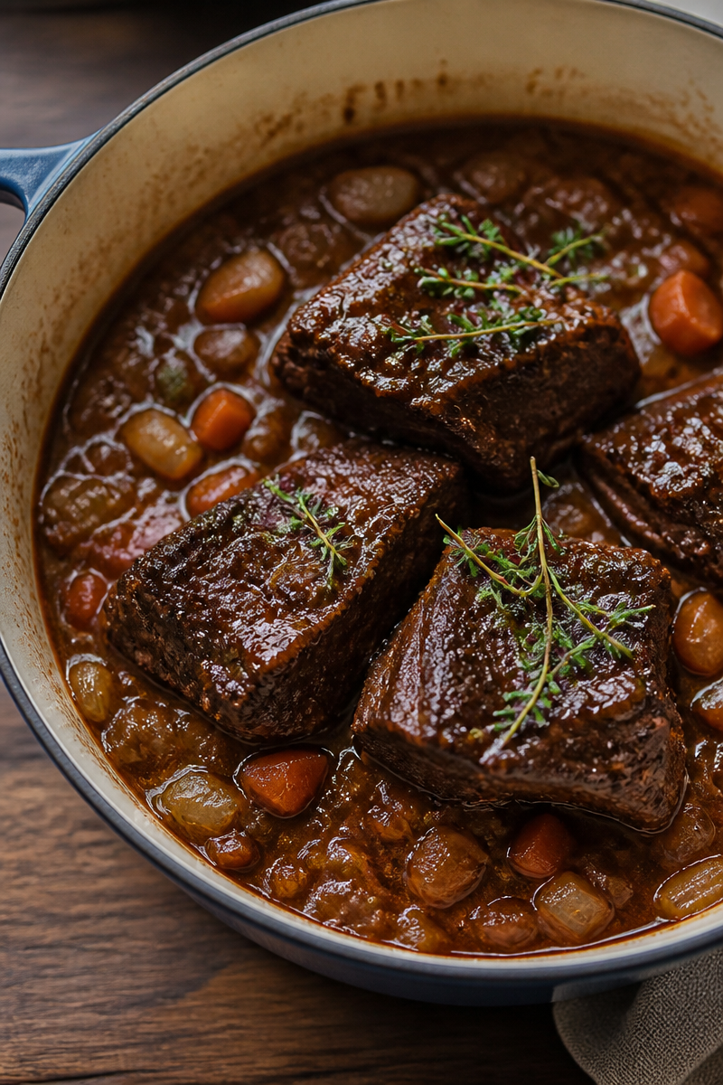 Red Wine Braised Short Ribs in Dutch Oven | Veronika's Kitchen