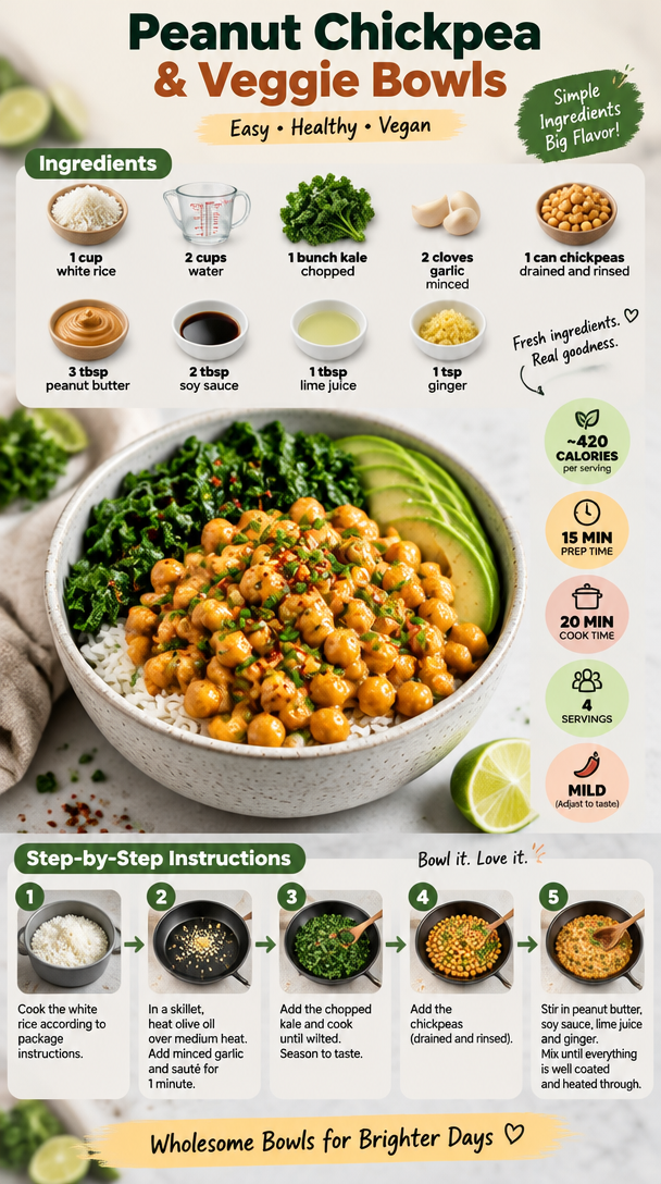 Peanut Chickpea & Veggie Bowls