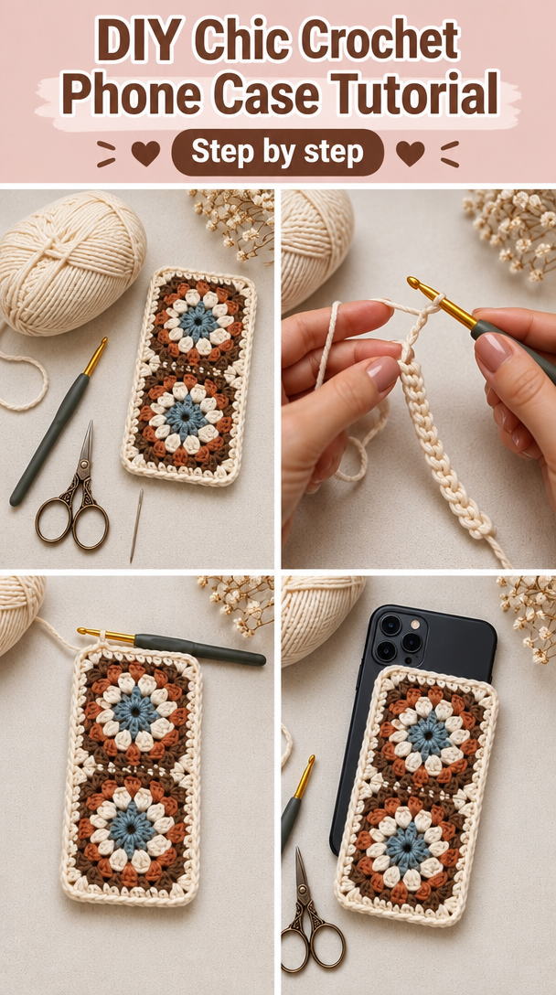 DIY Chic Crochet Phone Case Tutorial 5 Chic Crochet Phone Case Tutorial