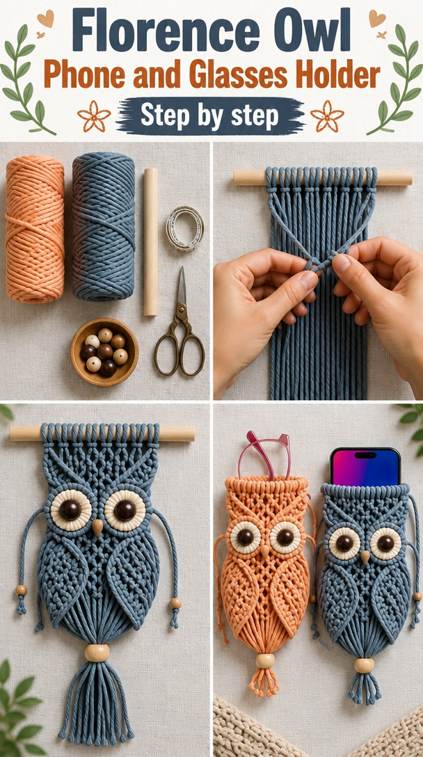 Florence Owl Phone and Glasses Holder 5 Florence Owl Phone and Glasses Holder