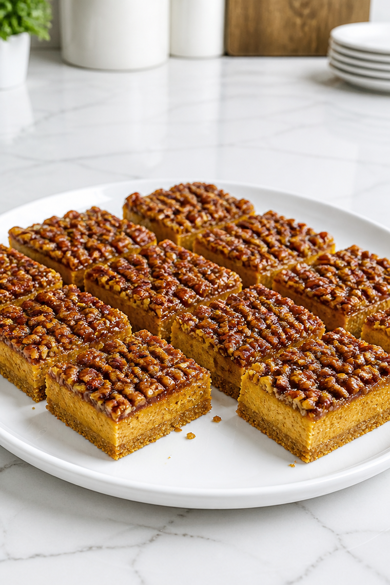 Baked Pumpkin Pecan Cheesecake Bar
