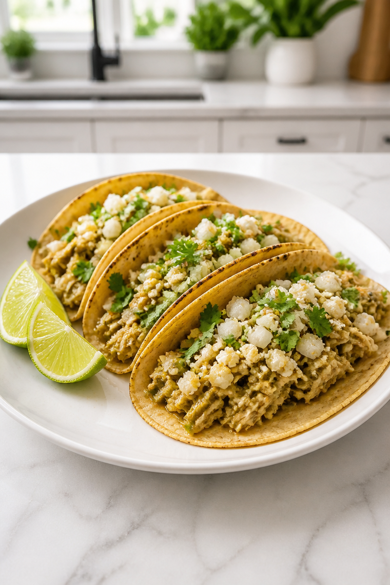 Slow Cooker Chicken Chili Verde Taco