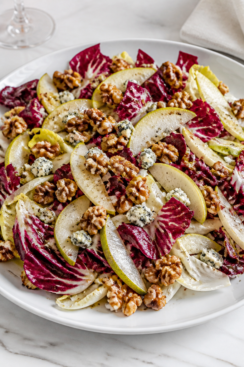 Roasted Chicory Walnut Blue Cheese Salad