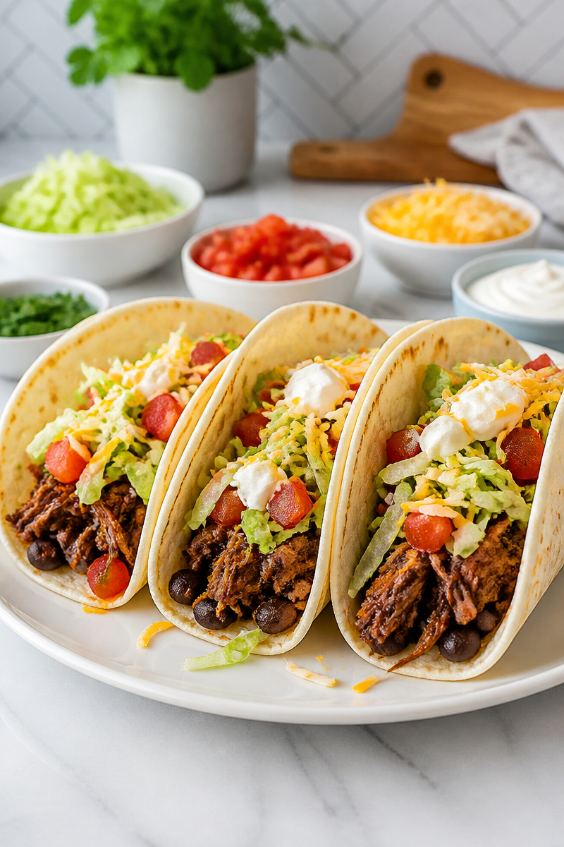 Slow Cooker Beef And Bean Taco