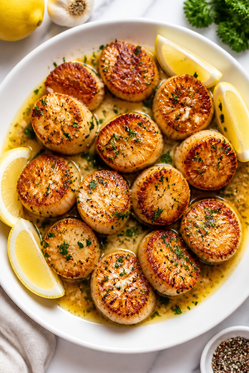 Fried Scallop Day Lemon Butter Sauce