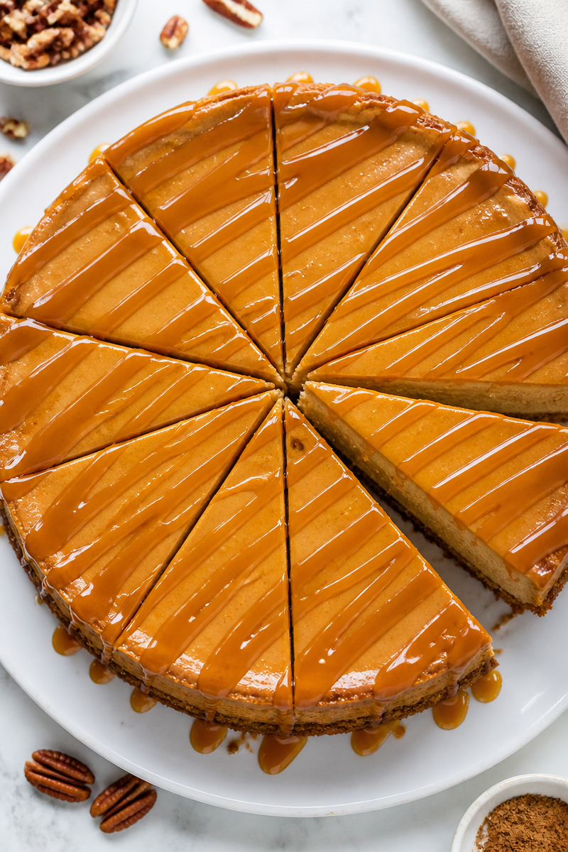 Pumpkin Cheesecake Day Graham Pecan Crust