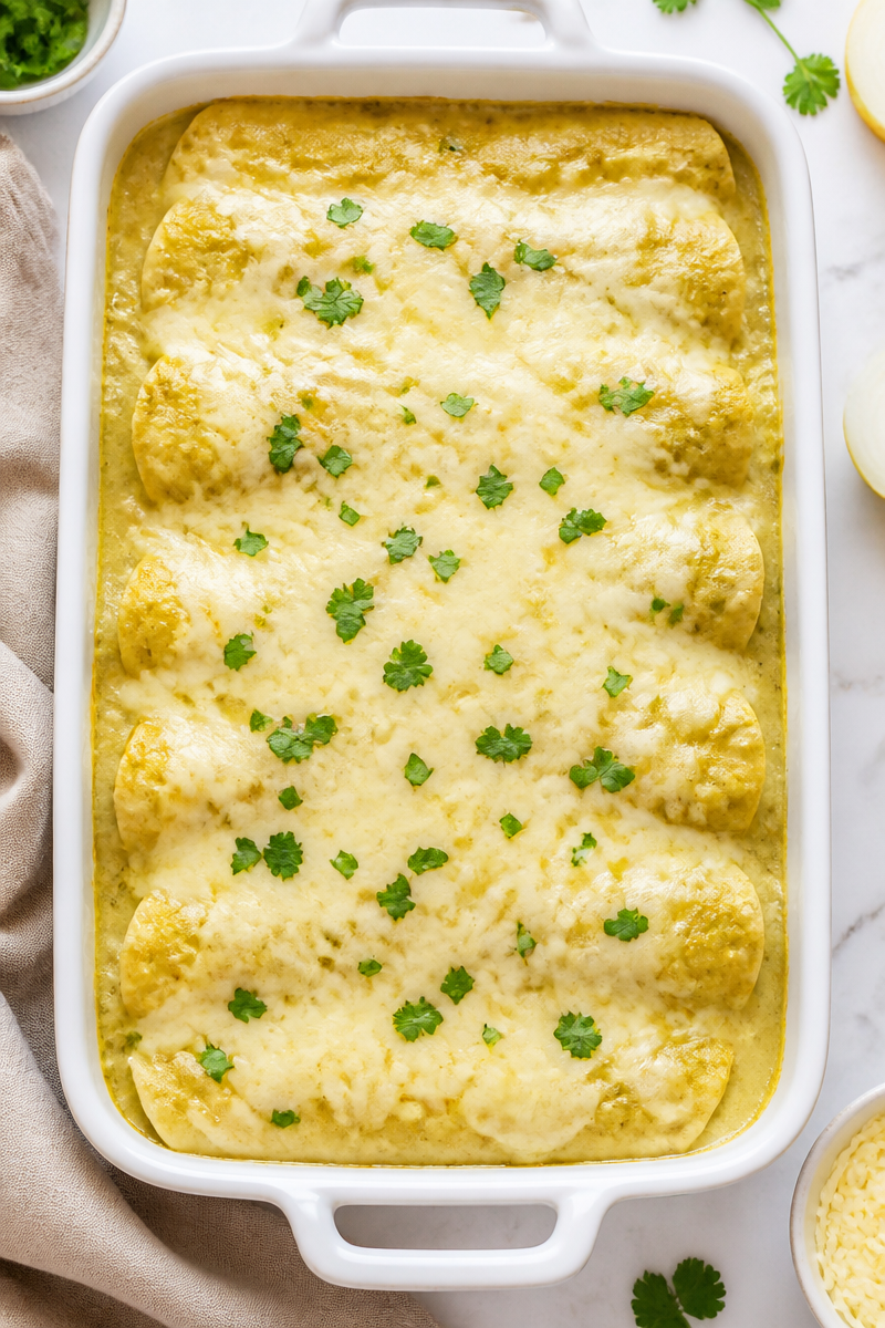 Chicken Enchilada Suiza Green Sauce