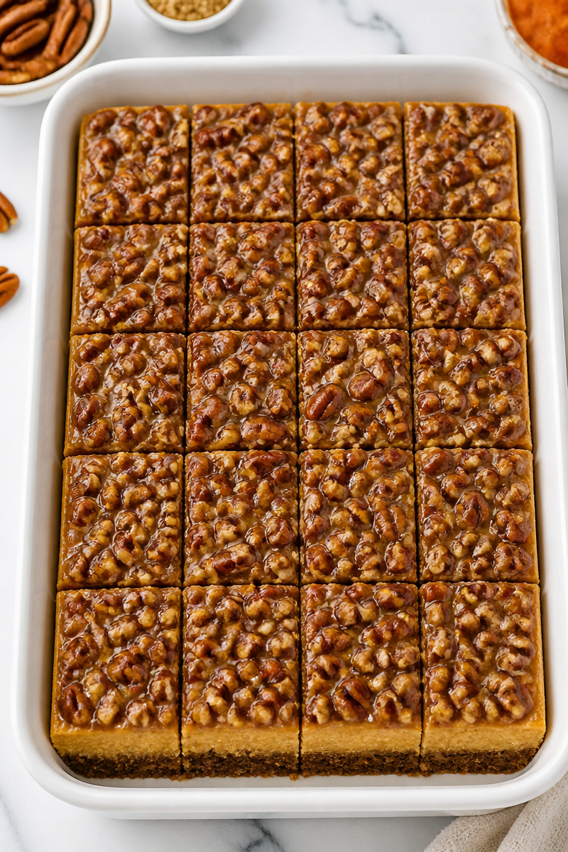 Baked Pumpkin Pecan Cheesecake Bar