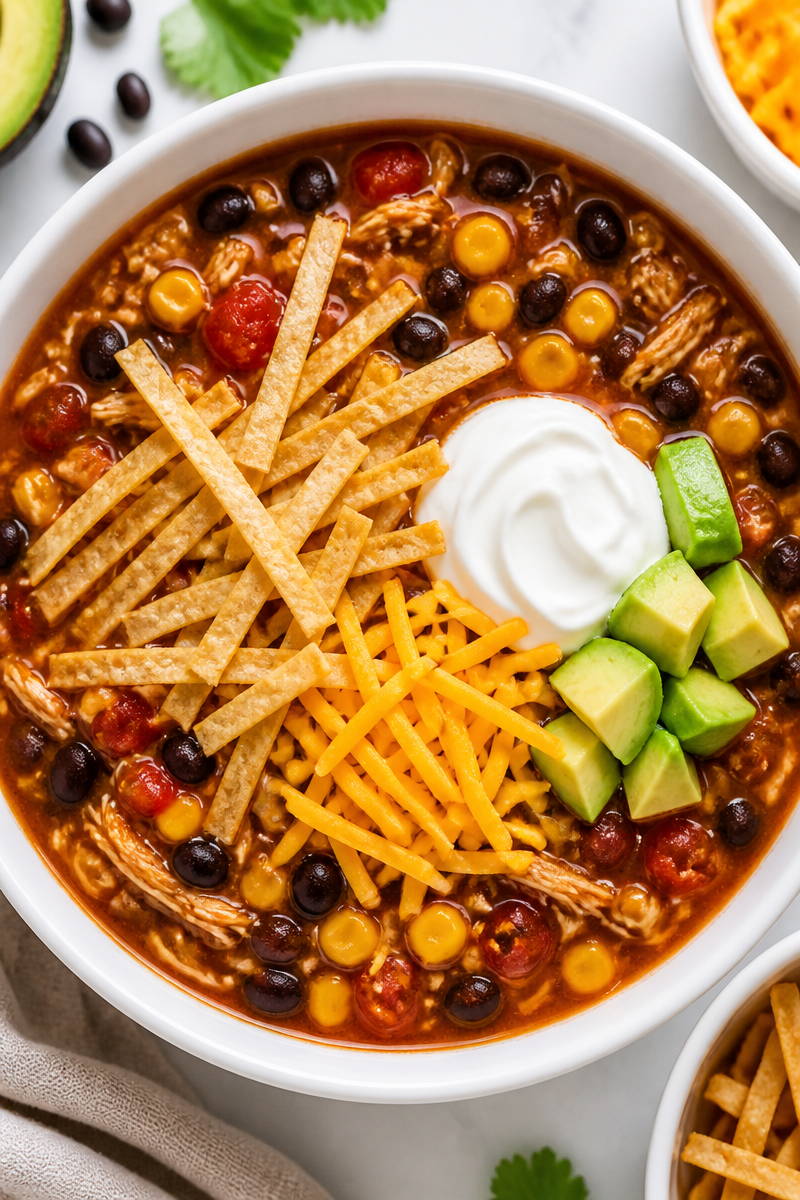 Slow Cooker Chicken Taco Soup Fiesta