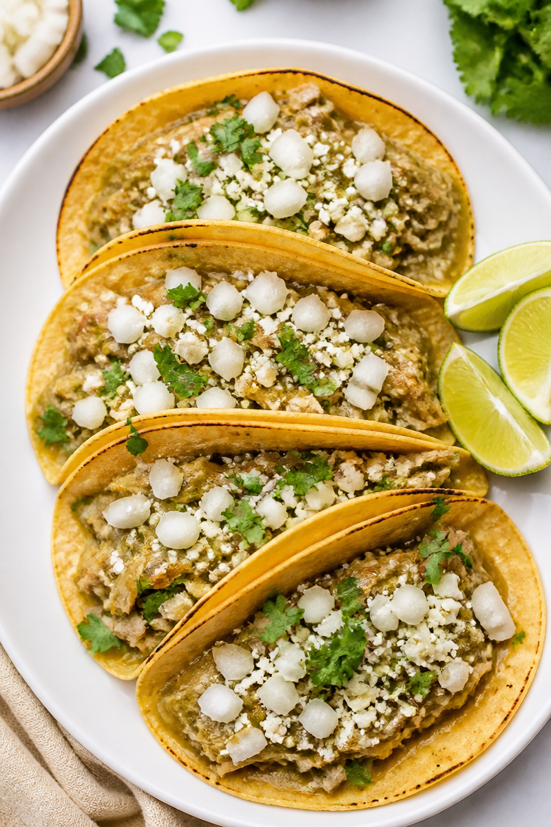 Slow Cooker Chicken Chili Verde Taco