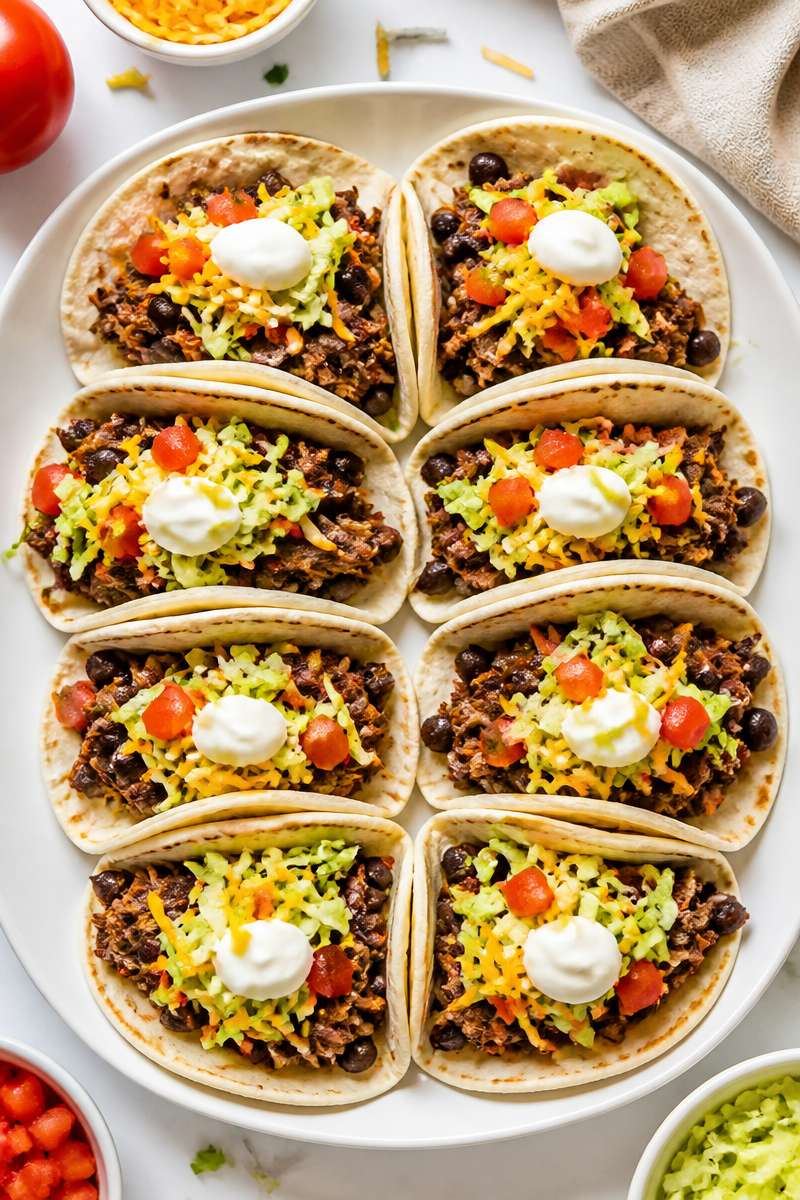 Slow Cooker Beef And Bean Taco